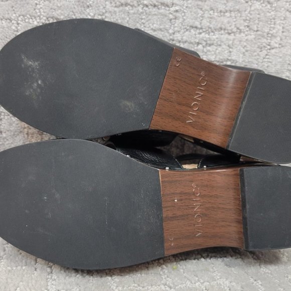 VIONIC Day Faye Womens Size 7 Black Ankle Strap Leather Comfort Fisherman Shoe - Picture 10 of 12